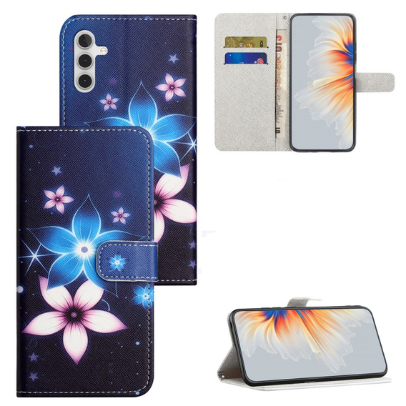 Cu clapetă pentru Samsung Galaxy M15 5G, Wallet, Blue Flower