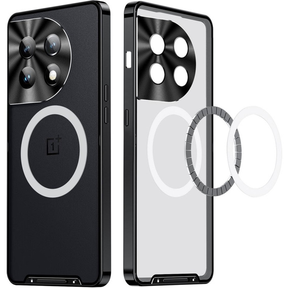 Carcasă de protecție pentru camera foto pentru OnePlus 11 5G, CamShield MagSafe, transparent / negru