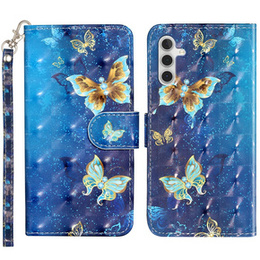 Cu clapetă pentru Samsung Galaxy A35 5G, Wallet, Butterflies albastru
