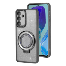 Husa pentru Samsung Galaxy M55 5G, Glittery Magnetic, pentru MagSafe, negru