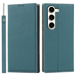 Husă din piele pentru Samsung Galaxy S23 Plus, ERBORD Grain Leather, albastru