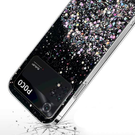 Huse pentru Xiaomi Poco M4 Pro 4G, Glittery, negru