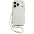 Husă cu curea IML Flowers Electroplated Allover With Beads, pentru MagSafe, cu curea pentru iPhone 17 Pro