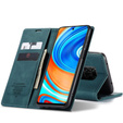 Husa CASEME pentru Xiaomi do Redmi Note 9s / 9 Pro, Leather Wallet Case, albastru