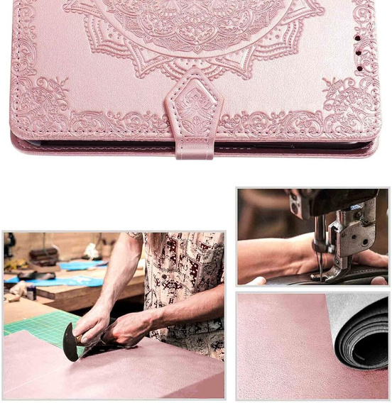 Cu clapetă pentru Oppo Reno 12FS / 12F, Mandala, roz rose gold
