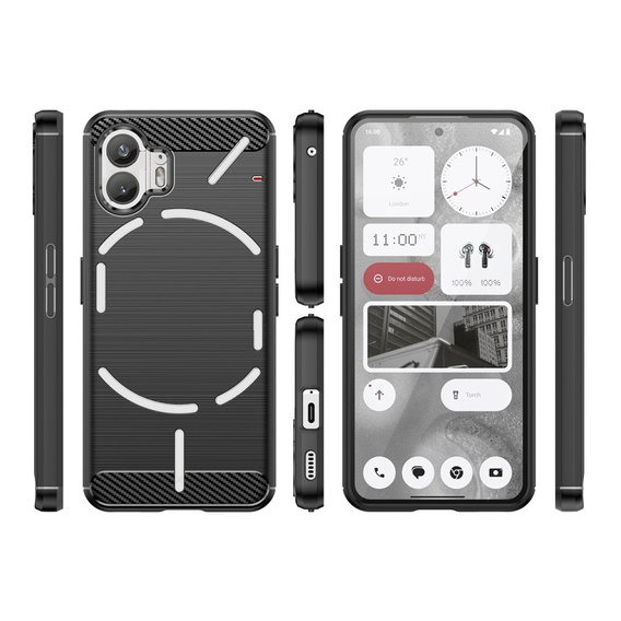 Huse pentru Nothing Phone 2, Carbon, negru