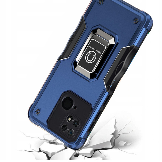 Huse pentru Xiaomi Redmi 10C, Dual-Layer Armor, albastru închis