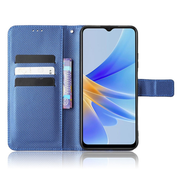 Cu clapetă pentru Oppo A17, Smart Magnet, albastru