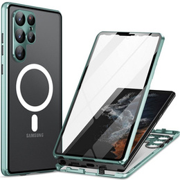 Carcasa Magnetic Dual Glass MagSafe pentru Samsung Galaxy S24 Ultra, verde