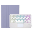 Husă cu tastatură bluetooth touchpad iluminată pentru iPad 10.9" 2022 (10 gen.), violet
