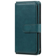 Husa cu clapetă pentru Samsung Galaxy A55 5G, 10 Card Slots Wallet, verde