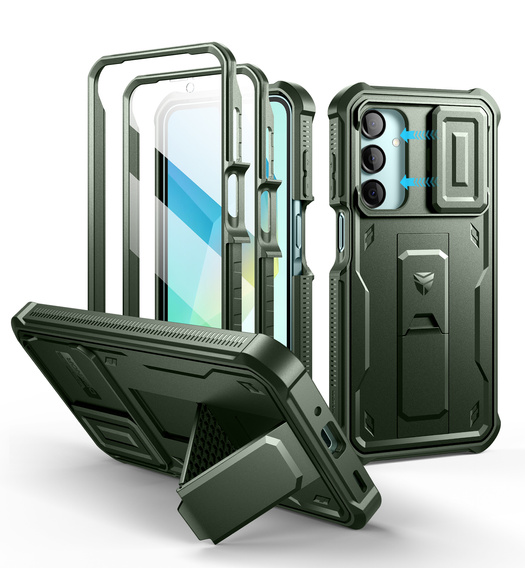 Husă blindată pentru Samsung Galaxy A16, Dexnor Full Body (Two Frames), verde