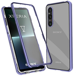 Husa pentru Sony Xperia 1 V, Magnetic Dual Glass, violet