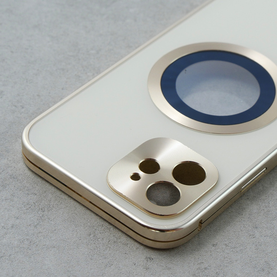 Carcasa Magnetic Dual Glass MagSafe pentru iPhone 11, de aur