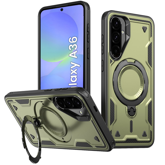 Carcasă pentru Samsung Galaxy A36, Military MagSafe, verde