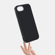 Carcasa ABEEL pentru iPhone 16e, Carbon Fiber, pentru MagSafe, negru