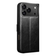 QIALINO Carcasă flip din piele de vacă originală pentru iPhone 17 Pro, negru