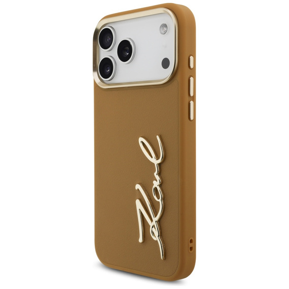 Husă Karl Script Logo Karl Lagerfeld – cu nasturi metalici pentru iPhone 17 Pro Max