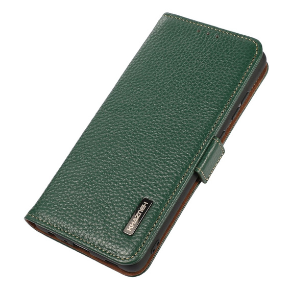 KHAZNEH RFID caz pentru Samsung Galaxy S23 Ultra, Litchi Texture, verde