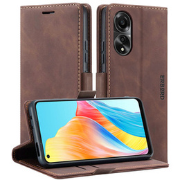 Husă pentru Oppo A78 4G, ERBORD Vintage, portofel cu clapetă, cafea