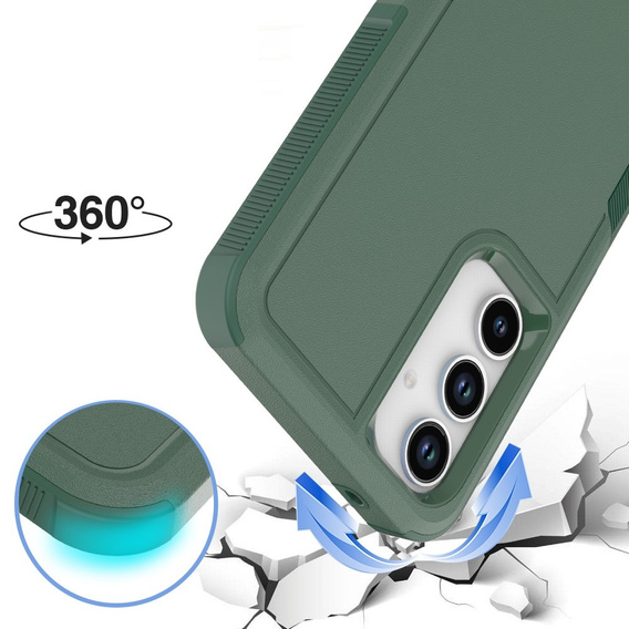 Husa blindată pentru Samsung Galaxy A55 5G, Dual Shockproof, verde închis