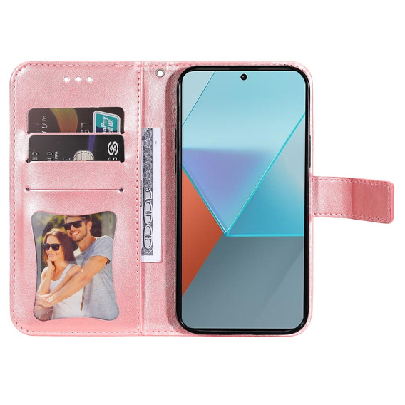 Cu clapetă pentru Xiaomi Redmi Note 13 Pro 5G, Mandala, roz rose gold