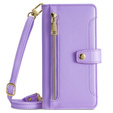 Cu clapetă pentru Xiaomi 13T / 13T Pro / Redmi K60 Ultra, Wallet Zipper Pocket, violet