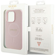 GUESS Huse pentru iPhone 14 Pro, Saffiano MagSafe, roz