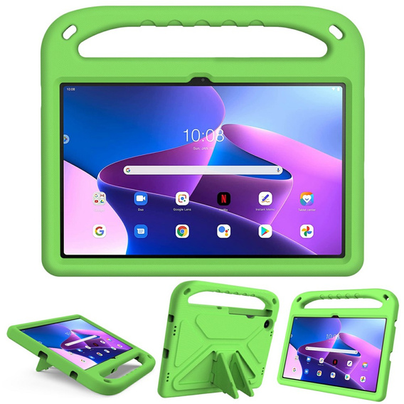 Husă pentru copii pentru Lenovo Tab M10 Plus 10.6 Gen 3 TB-125F TB-128F, husă pentru copii cu mâner, verde