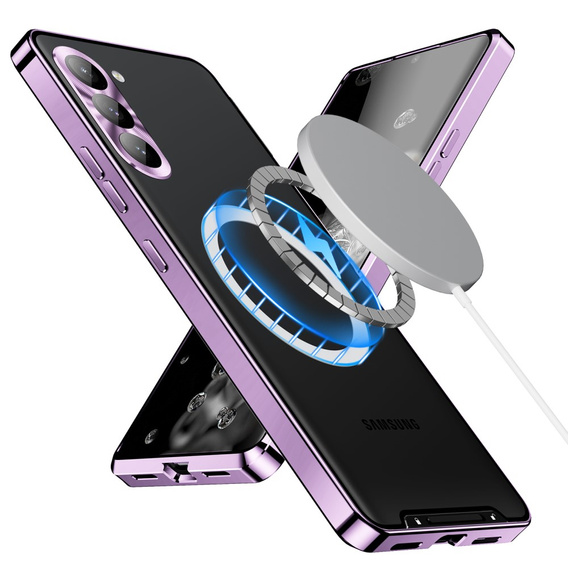 Carcasă de protecție pentru camera foto pentru Samsung Galaxy S23, CamShield MagSafe, transparent / violet