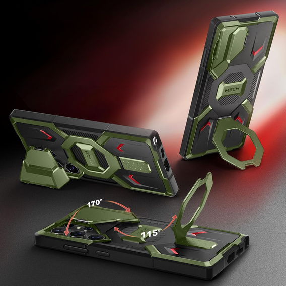 Husă Tongate MECH MagSafe Series verde pentru Samsung Galaxy S24 Ultra