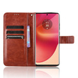 Cu clapetă pentru Motorola Edge 50 Fusion 5G, Crazy Horse Wallet, maro