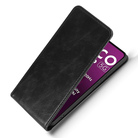Cu clapetă pentru Xiaomi Poco M7 Pro 5G, Flip, negru