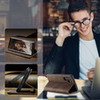 Husa CASEME pentru Huawei P30 Pro, Leather Wallet Case, maro închis