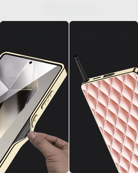 Husă pentru Samsung Galaxy S25 Ultra, Leather Rhombus, roz