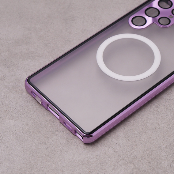 Carcasa Magnetic Dual Glass MagSafe pentru Samsung Galaxy S22 Ultra, violet