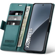 Husă pentru Xiaomi 15, ERBORD Glossy Litchi, portofel cu clapetă, verde