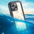 Husă impermeabilă IP68 pentru iPhone 13 Pro, SHELLBOX, negru