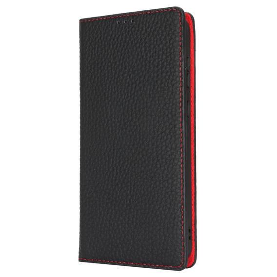 Cu clapetă pentru Samsung Galaxy S24 FE, Litchi Skin Grain, negru