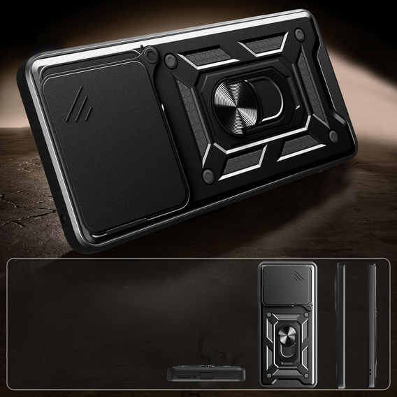 Husă blindată pentru Honor 400 Lite, CamShield Slide, negru