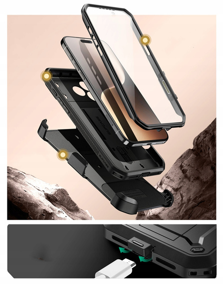 Carcasă Supcase pentru iPhone 17 Pro Max, Unicorn Beetle Pro, negru