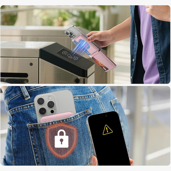 Portofel magnetic cu localizare, NFC și suport pentru iPhone 16 Pro