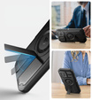 Husă blindată pentru iPhone 16 Pro Max, Dexnor CamProtect MagSafe, negru (Două rame)