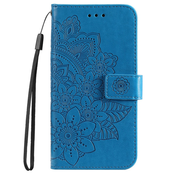 Cu clapetă pentru Samsung Galaxy A33 5G, Mandala Flower, albastru