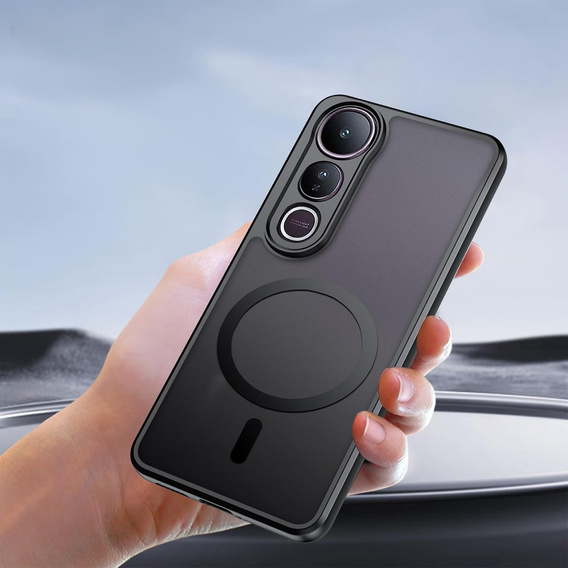 Husă pentru Vivo V50 Lite 4G / 5G, pentru MagSafe, ERBORD Matt Case, negru
