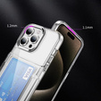 Husă pentru iPhone 16 Pro, Card Holder Kickstand, transparent