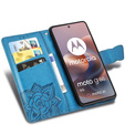 Cu clapetă pentru Motorola Moto G86 Power 5G, Butterfly, albastru