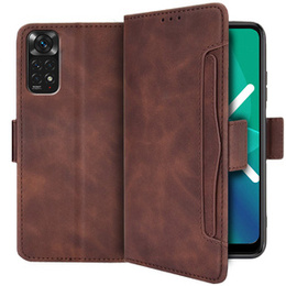 Cu clapetă pentru Xiaomi Redmi Note 11 / 11S, Card Slot, maro
