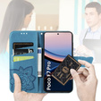 Cu clapetă pentru Xiaomi Poco F7 Pro, Butterfly, albastru