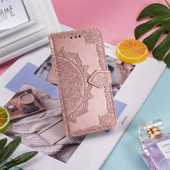 Cu clapetă pentru Motorola Edge 50 Fusion 5G, Mandala, roz